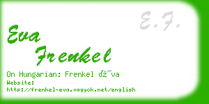 eva frenkel business card